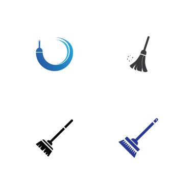 Süpürge temizleme Basit vektör modern simge tasarımı illüstrasyonu