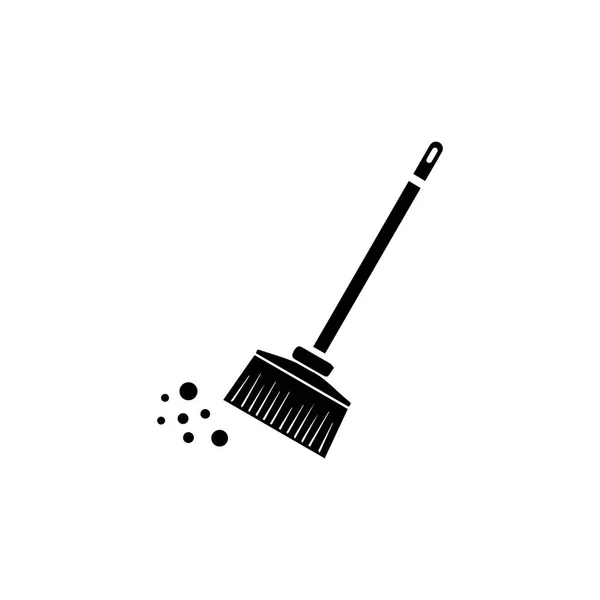 Broom Cleaning Simple Vector Modern Icon Design Illustration — Stock Vector