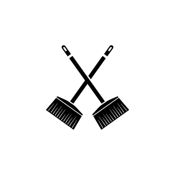 Broom Cleaning Simple Vector Modern Icon Design Illustration — Stock Vector