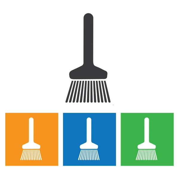 Broom Cleaning Simple Vector Modern Icon Design Illustration — Stock Vector