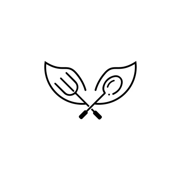 Fourchette Couteau Cuillère Icône Logo Vectoriel Template Design Pour Restaurant — Image vectorielle