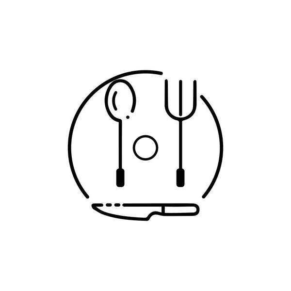 Tenedor Cuchillo Cuchara Icono Logotipo Vector Template Design Para Restaurante — Vector de stock