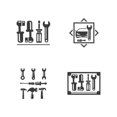 Servis Araçları vektör resimleme şablonu