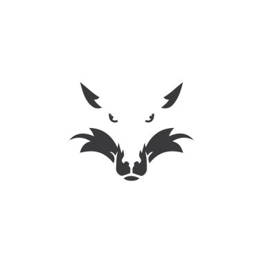 Fox vektör illüstrasyon siluet simge tasarımı