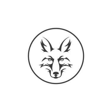 Fox vektör illüstrasyon siluet simge tasarımı