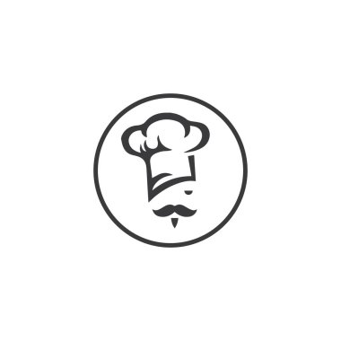 şapka şefi logo şablon vektör çizimi