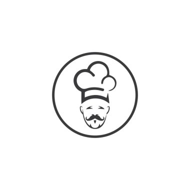 şapka şefi logo şablon vektör çizimi