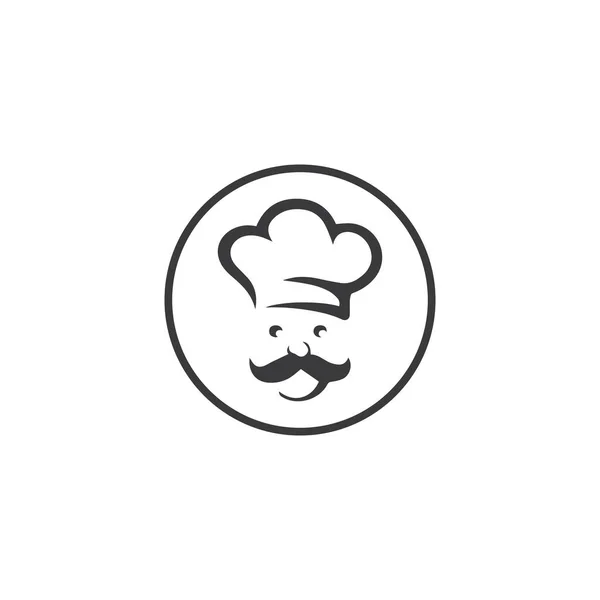 Sombrero Chef Logo Plantilla Vector Ilustración — Vector de stock