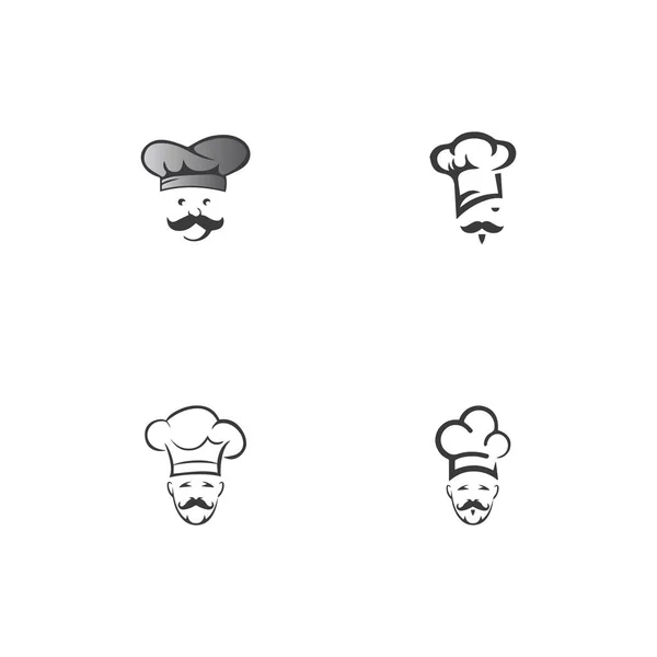 Cappello Chef Logo Modello Vettoriale Illustrazione — Vettoriale Stock