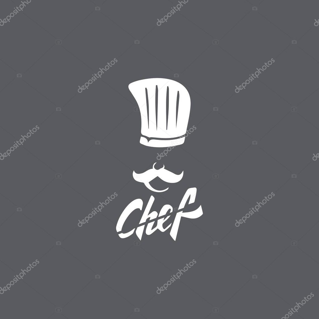 Hat chef logo template and Mustache vector icon  illustration