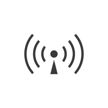 Sinyal Kulesi Simge Logo Şablonu Çizim Tasarımı