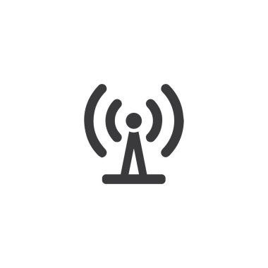 Sinyal Kulesi Simge Logo Şablonu Çizim Tasarımı