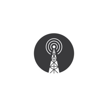 Sinyal Kulesi Simge Logo Şablonu Çizim Tasarımı