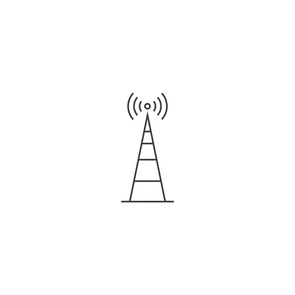 Sygnał Wieża Ikona Logo Szablon Projekt Ilustracji — Wektor stockowy
