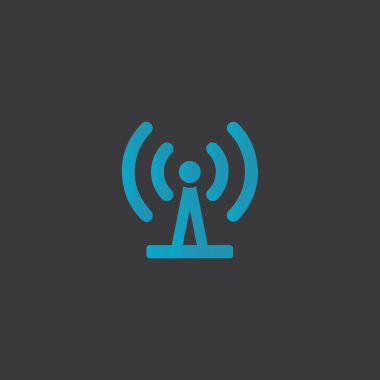 Sinyal Kulesi Simge Logo Şablonu Çizim Tasarımı