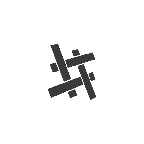 Hashtag Símbolo Cruz Más Icono Del Logotipo Elementos Plantilla Diseño — Archivo Imágenes Vectoriales