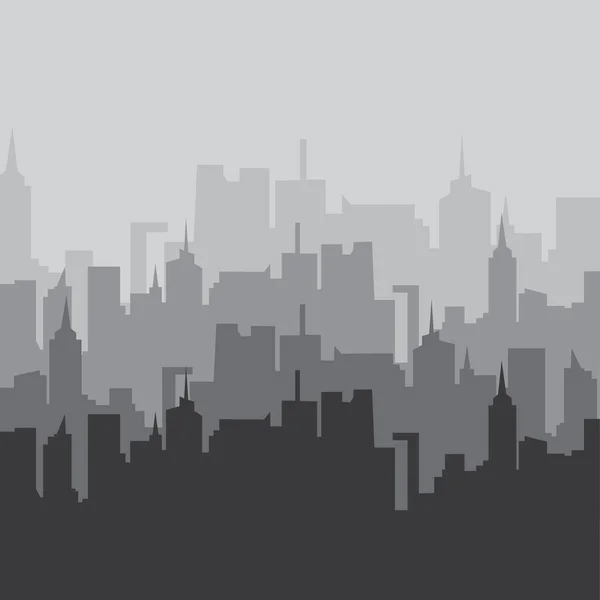 Stadt Skyline Hintergrund Vektor Illustration Design Vorlage — Stockvektor