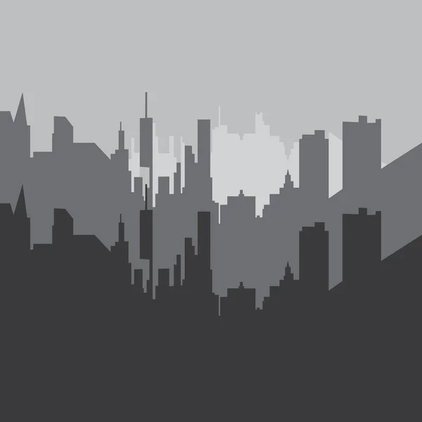 Stadt Skyline Hintergrund Vektor Illustration Design Vorlage — Stockvektor