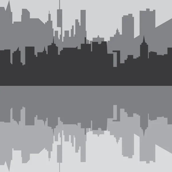 Stadt Skyline Hintergrund Vektor Illustration Design Vorlage — Stockvektor