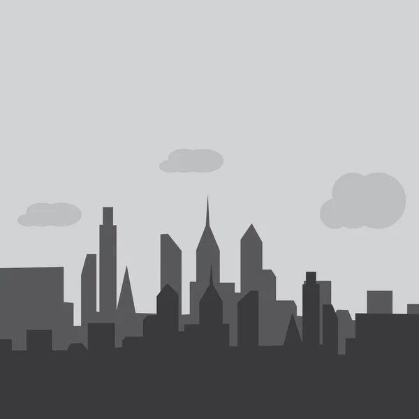 Stadt Skyline Hintergrund Vektor Illustration Design Vorlage — Stockvektor
