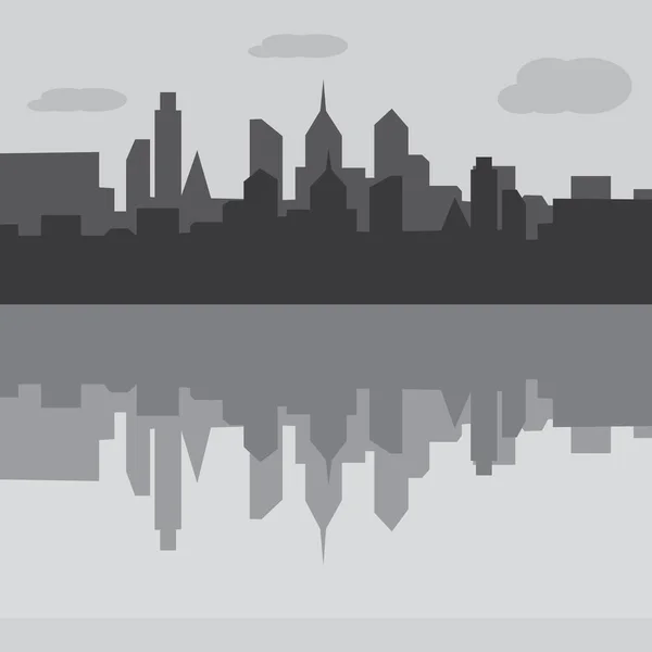 Stadt Skyline Hintergrund Vektor Illustration Design Vorlage — Stockvektor