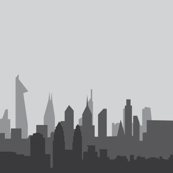 Stadt Skyline Hintergrund Vektor Illustration Design Vorlage — Stockvektor