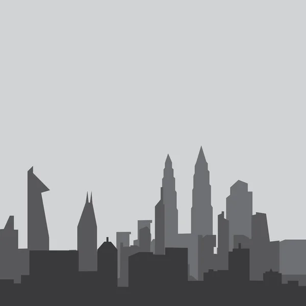 Stadt Skyline Hintergrund Vektor Illustration Design Vorlage — Stockvektor