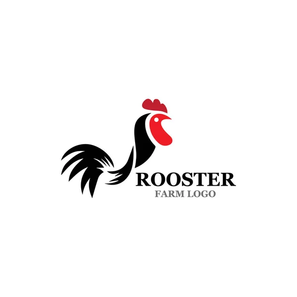 Rooster Logosu Vektör Ikonu Çizimi Tasarımı — Stok Vektör