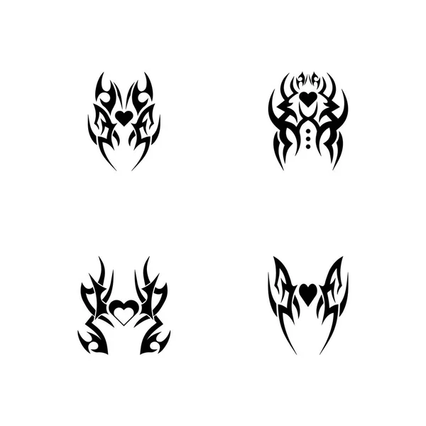 Stammes Ethnische Tätowierung Symbol Vektor Illustration Design Vorlage — Stockvektor