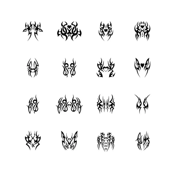 kabile etnik dövme ikonu vektör çizim şablonu