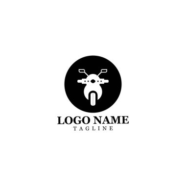 Motosiklet Logosu Simgesi Vektör İllüstrasyon Tasarım Şablonu