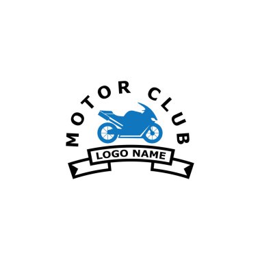 Motosiklet Logosu Simgesi Vektör İllüstrasyon Tasarım Şablonu