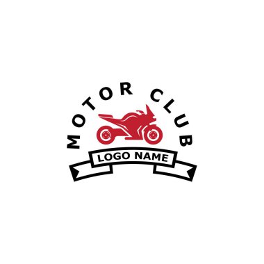 Motosiklet Logosu Simgesi Vektör İllüstrasyon Tasarım Şablonu