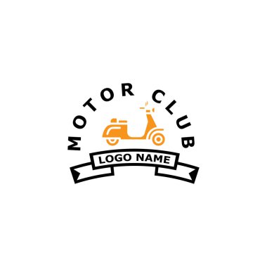 Motosiklet Logosu Simgesi Vektör İllüstrasyon Tasarım Şablonu