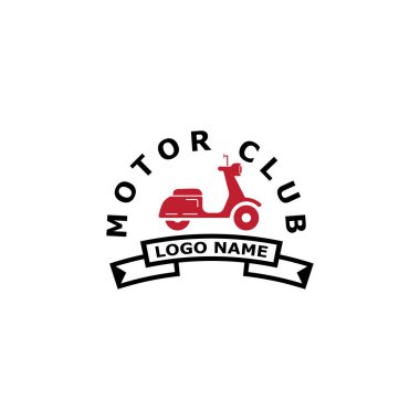 Motosiklet Logosu Simgesi Vektör İllüstrasyon Tasarım Şablonu