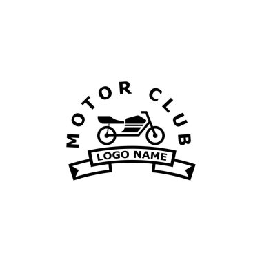 Motosiklet Logosu Simgesi Vektör İllüstrasyon Tasarım Şablonu