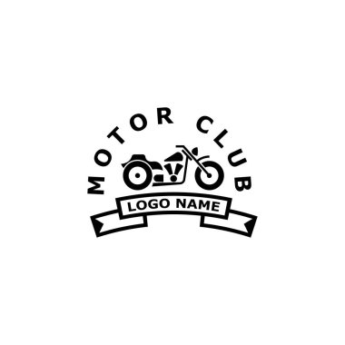Motosiklet Logosu Simgesi Vektör İllüstrasyon Tasarım Şablonu