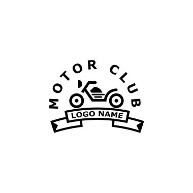 Motosiklet Logosu Simgesi Vektör İllüstrasyon Tasarım Şablonu