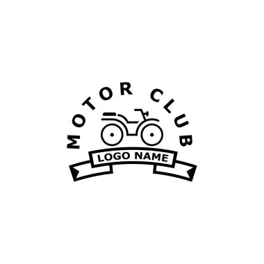 Motosiklet Logosu Simgesi Vektör İllüstrasyon Tasarım Şablonu