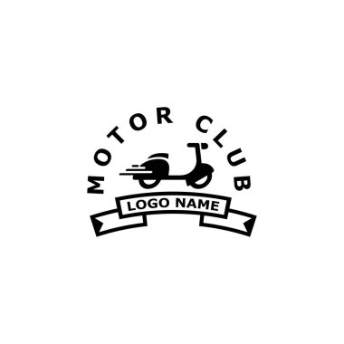 Motosiklet Logosu Simgesi Vektör İllüstrasyon Tasarım Şablonu