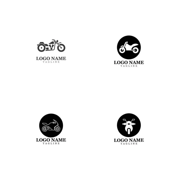 Motorfiets Logo Pictogram Vector Illustratie Ontwerp Template — Stockvector