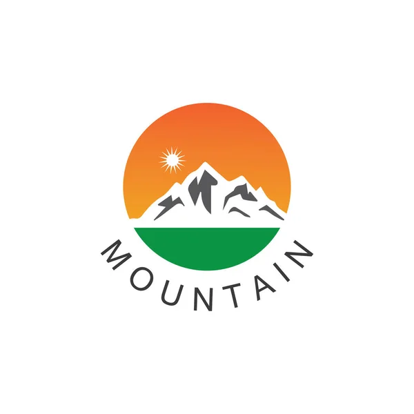 Icona Montagna Logo Template Disegno Illustrazione Vettoriale — Vettoriale Stock