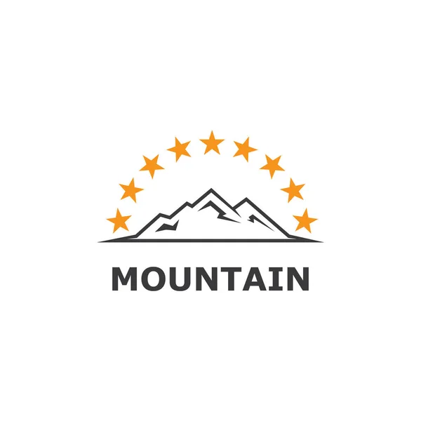 Mountain Ikon Logotyp Mall Vektor Illustration Design — Stock vektor