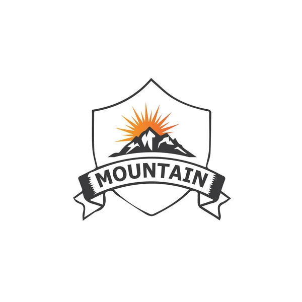 Mountain Ikon Logotyp Mall Vektor Illustration Design — Stock vektor