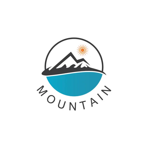 Mountain Ikon Logotyp Mall Vektor Illustration Design — Stock vektor