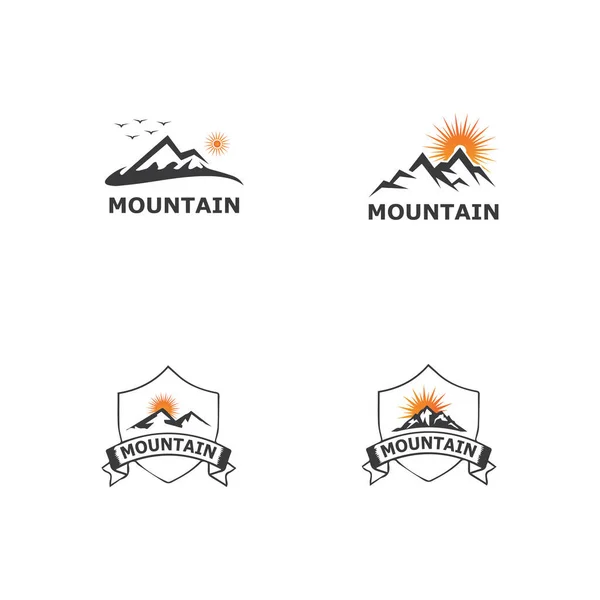 Mountain Ikon Logotyp Mall Vektor Illustration Design — Stock vektor