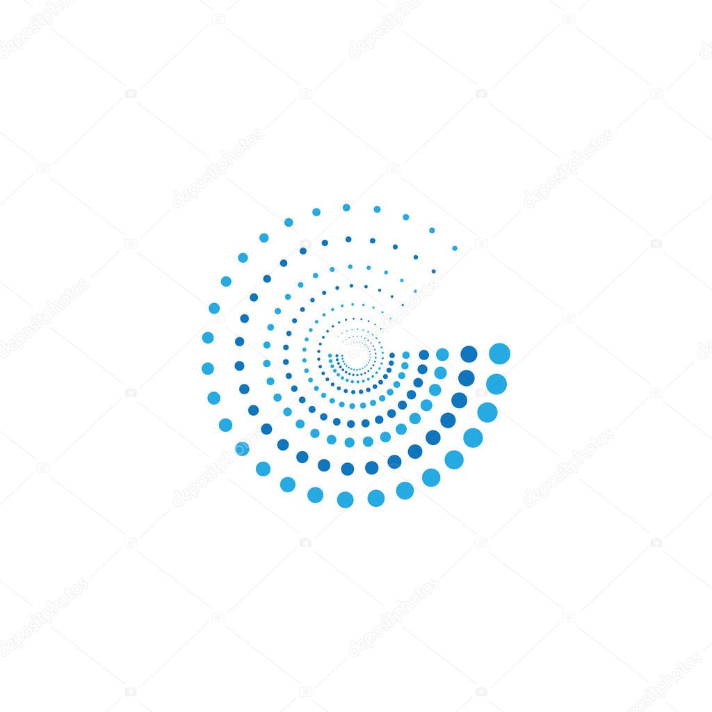 Halftone circle dots vector illustration design