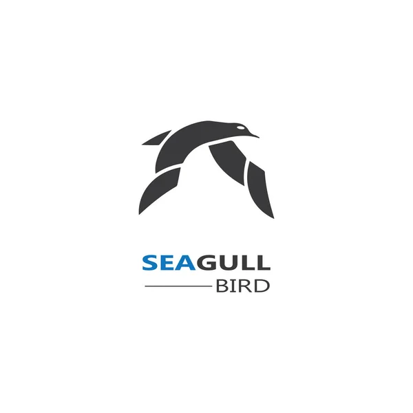 Seagull Bird Icono Del Logotipo Plantilla Diseños Vectoriales Vector — Vector de stock