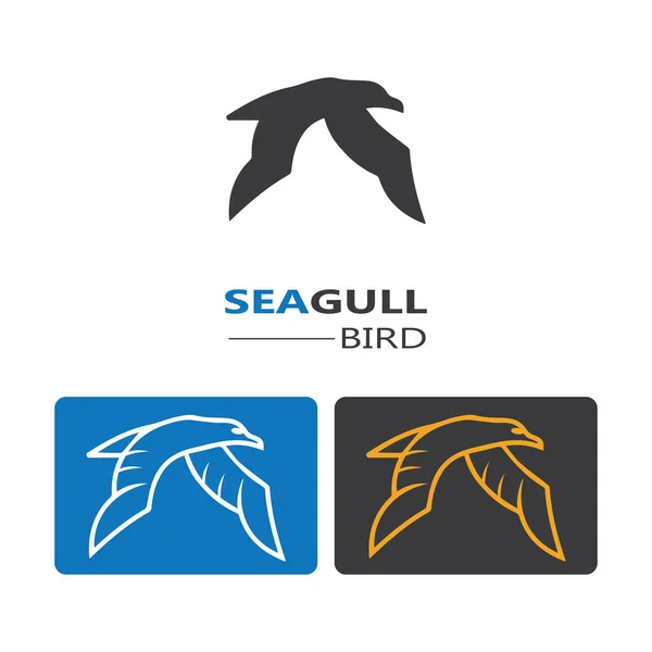 Seagull Bird Icono Del Logotipo Plantilla Diseños Vectoriales Vector — Vector de stock