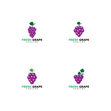 Üzüm logo şablonu vektör illüstrasyon tasarımı